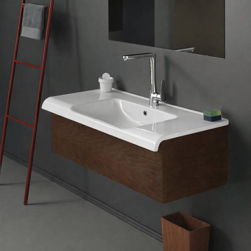 Turkuaz Cerastyle Anova Etajer Uyumlu Beyaz Lavabo 80x50 Cm 090700-u - 3