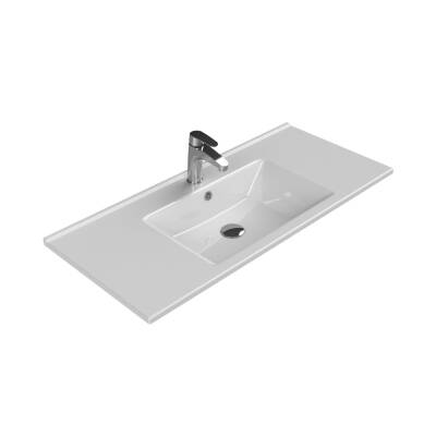 Turkuaz Cerastyle Arte Etajer Uyumlu Beyaz Lavabo 100x45 Cm 067600-u