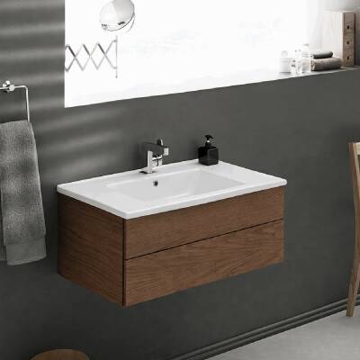 Turkuaz Cerastyle Arte Etajer Uyumlu Beyaz Lavabo 100x45 Cm 067600-u - 2