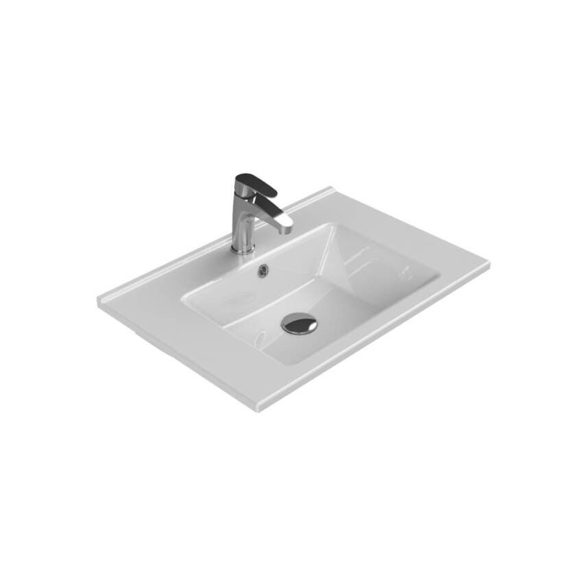 Turkuaz Cerastyle Arte Etajer Uyumlu Beyaz Lavabo 55x36 Cm 067200-u - 1