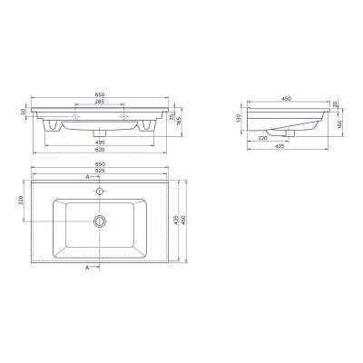 Turkuaz Cerastyle Arte Etajer Uyumlu Beyaz Lavabo 65x45 Cm 067300-u - 3