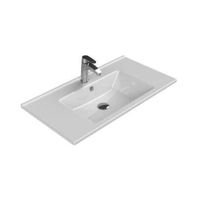 Turkuaz Cerastyle Arte Etajer Uyumlu Beyaz Lavabo 85x45 Cm 067500-u