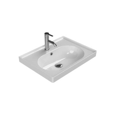 Turkuaz Cerastyle Arya Etajer Uyumlu Beyaz Lavabo 60x45 Cm 043100-u
