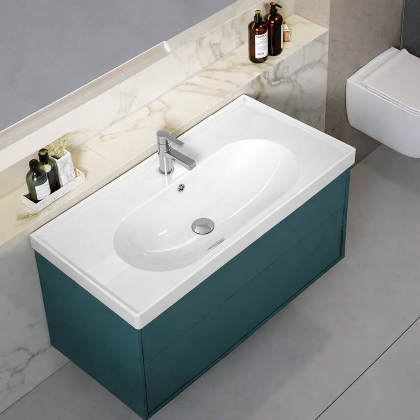 Turkuaz Cerastyle Arya Etajer Uyumlu Beyaz Lavabo 80x45 Cm 043300-u - 2