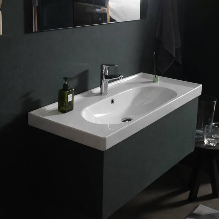 Turkuaz Cerastyle Arya Etajer Uyumlu Beyaz Lavabo 80x45 Cm 043300-u - 3
