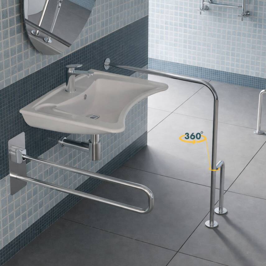 Turkuaz Cerastyle Bedensel Engelli Batarya Delikli Beyaz Lavabo 60x49 Cm 017100-u - 2