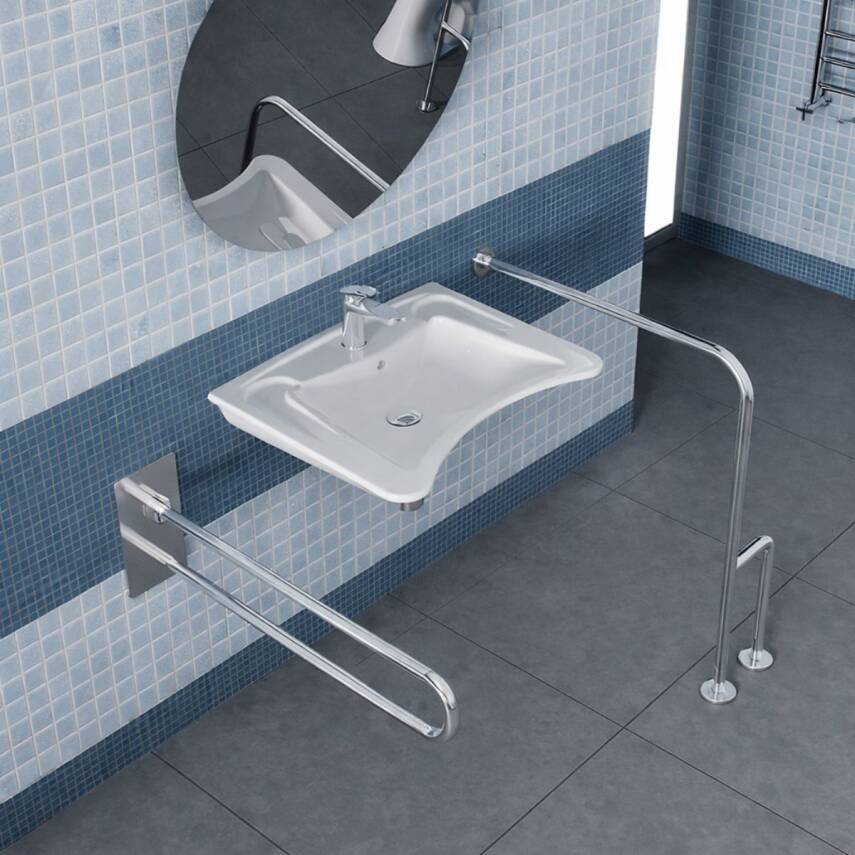 Turkuaz Cerastyle Bedensel Engelli Batarya Delikli Beyaz Lavabo 60x49 Cm 017100-u - 3
