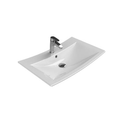 Turkuaz Cerastyle Bella Tezgâh Üstü Beyaz Lavabo 70x45 Cm 074600-u