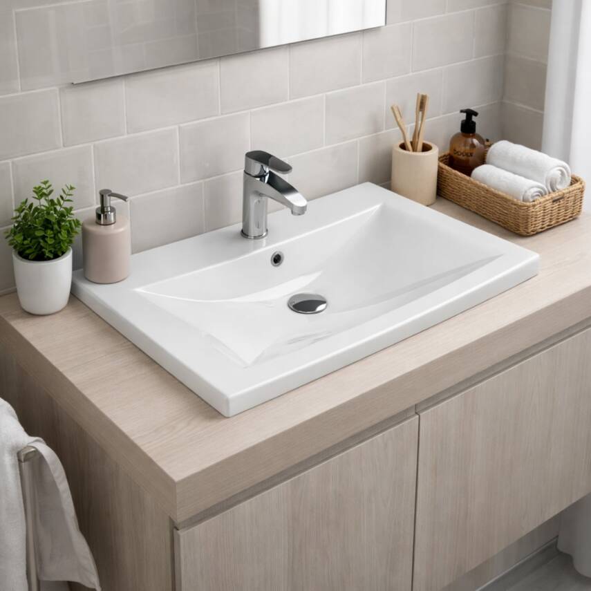 Turkuaz Cerastyle Bella Tezgâh Üstü Beyaz Lavabo 70x45 Cm 074600-u - 2