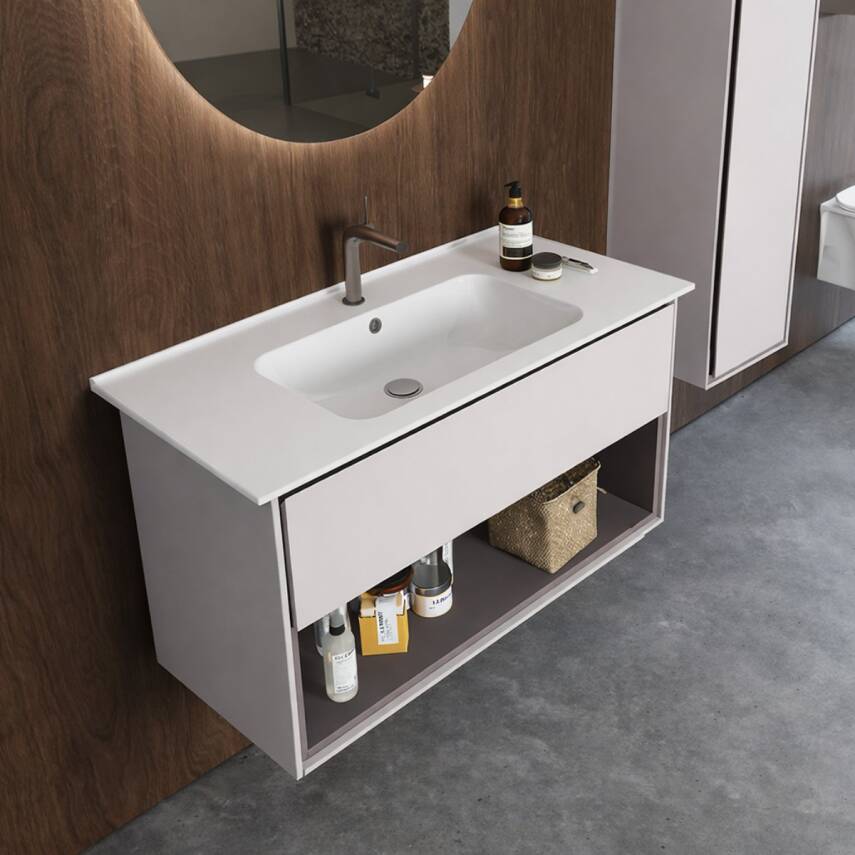 Turkuaz Cerastyle Blue Etajer Uyumlu Beyaz Lavabo 100x47 Cm 042500-u - 2