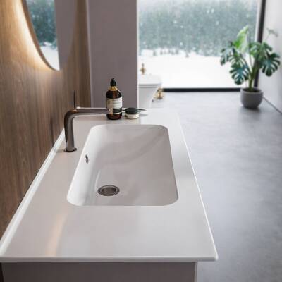 Turkuaz Cerastyle Blue Etajer Uyumlu Beyaz Lavabo 100x47 Cm 042500-u - 4