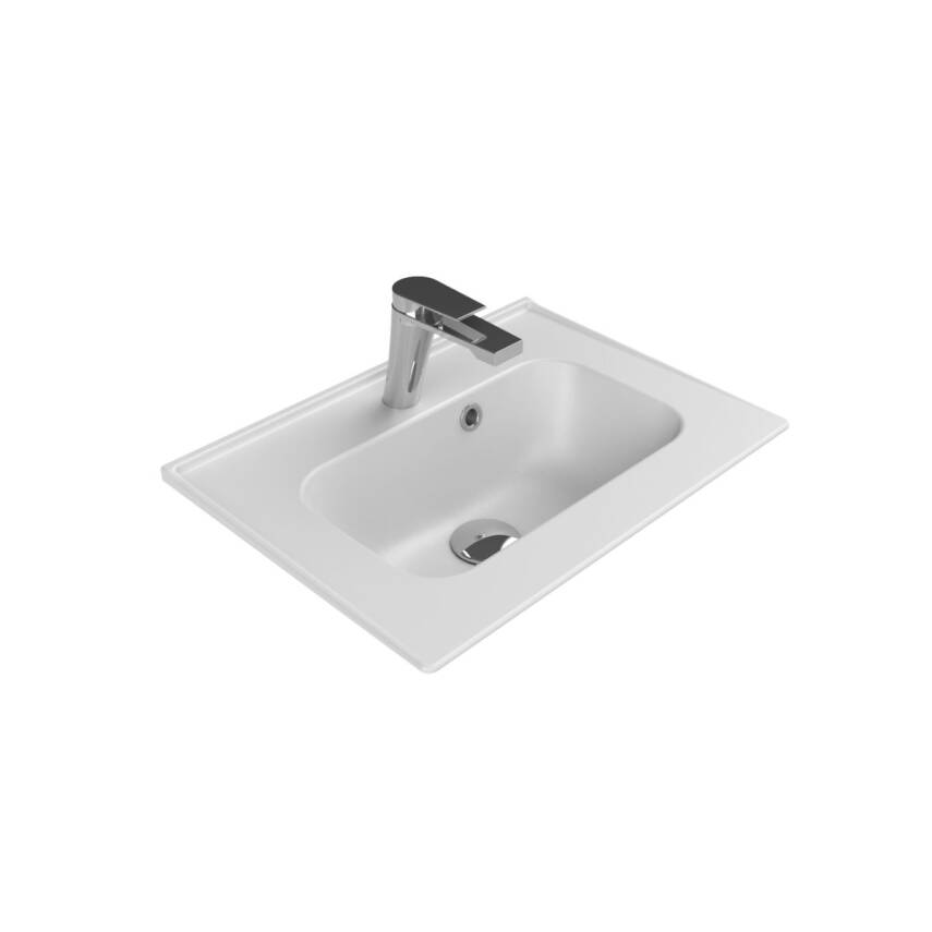Turkuaz Cerastyle Blue Etajer Uyumlu Beyaz Lavabo 50x36 Cm 041900-u - 1