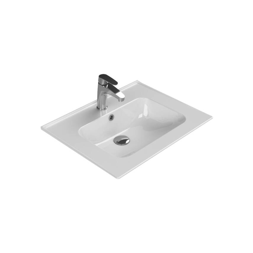 Turkuaz Cerastyle Blue Etajer Uyumlu Beyaz Lavabo 60x45 Cm 042000-u - 1