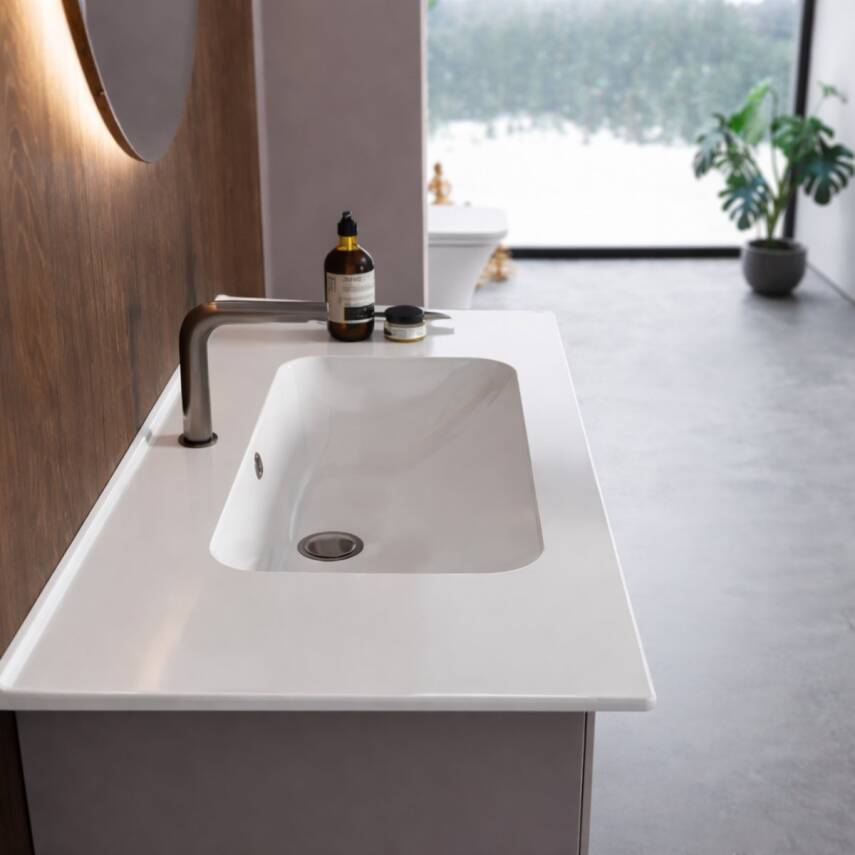 Turkuaz Cerastyle Blue Etajer Uyumlu Beyaz Lavabo 60x45 Cm 042000-u - 4