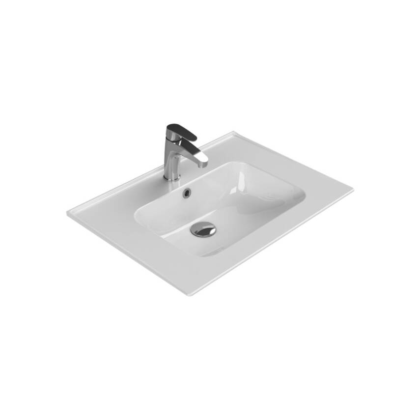 Turkuaz Cerastyle Blue Etajer Uyumlu Beyaz Lavabo 65x47 Cm 042100-u - 1