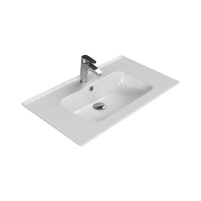 Turkuaz Cerastyle Blue Etajer Uyumlu Beyaz Lavabo 80x47 Cm 042300-u