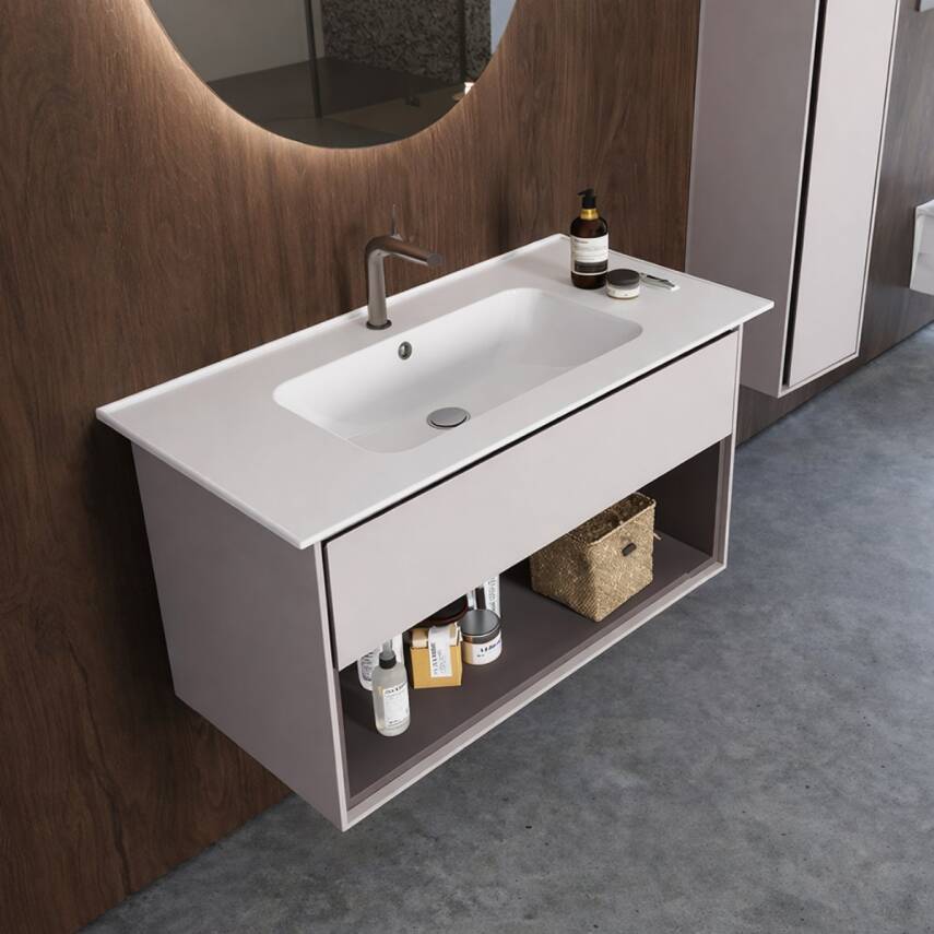 Turkuaz Cerastyle Blue Etajer Uyumlu Beyaz Lavabo 80x47 Cm 042300-u - 2