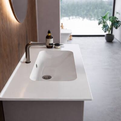 Turkuaz Cerastyle Blue Etajer Uyumlu Beyaz Lavabo 80x47 Cm 042300-u - 4