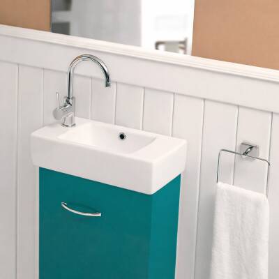 Turkuaz Cerastyle City Etajer Uyumlu Sol Beyaz Lavabo 50x25 Cm 001600-u - 2