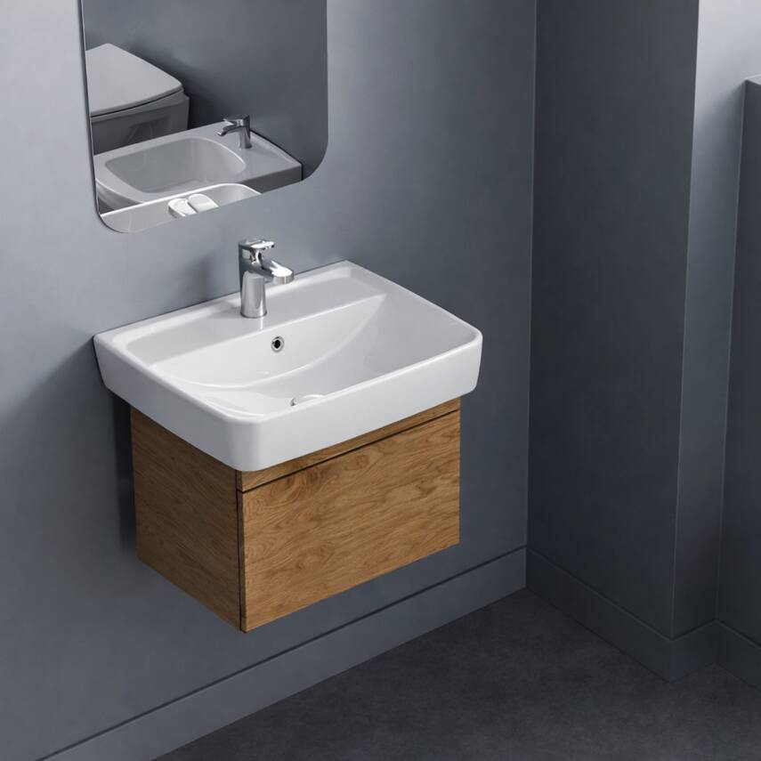 Turkuaz Cerastyle Duru Etajer Uyumlu Beyaz Lavabo 60x40 Cm 035100-u - 2