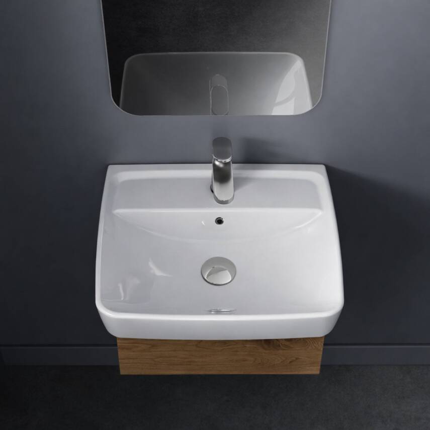Turkuaz Cerastyle Duru Etajer Uyumlu Beyaz Lavabo 60x40 Cm 035100-u - 3