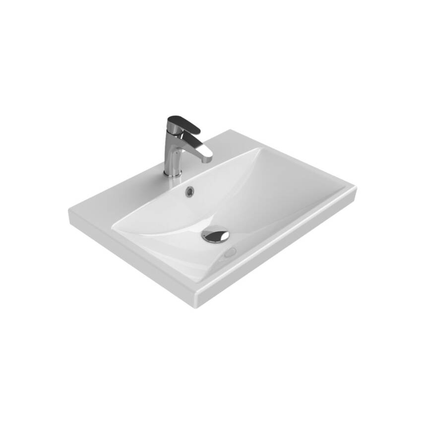 Turkuaz Cerastyle Elite Etajer Uyumlu Beyaz Lavabo 60x45 Cm 032000-u - 1