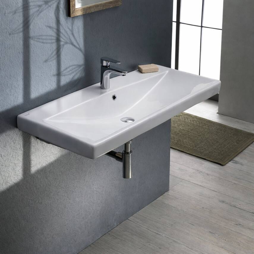 Turkuaz Cerastyle Elite Etajer Uyumlu Beyaz Lavabo 60x45 Cm 032000-u - 4