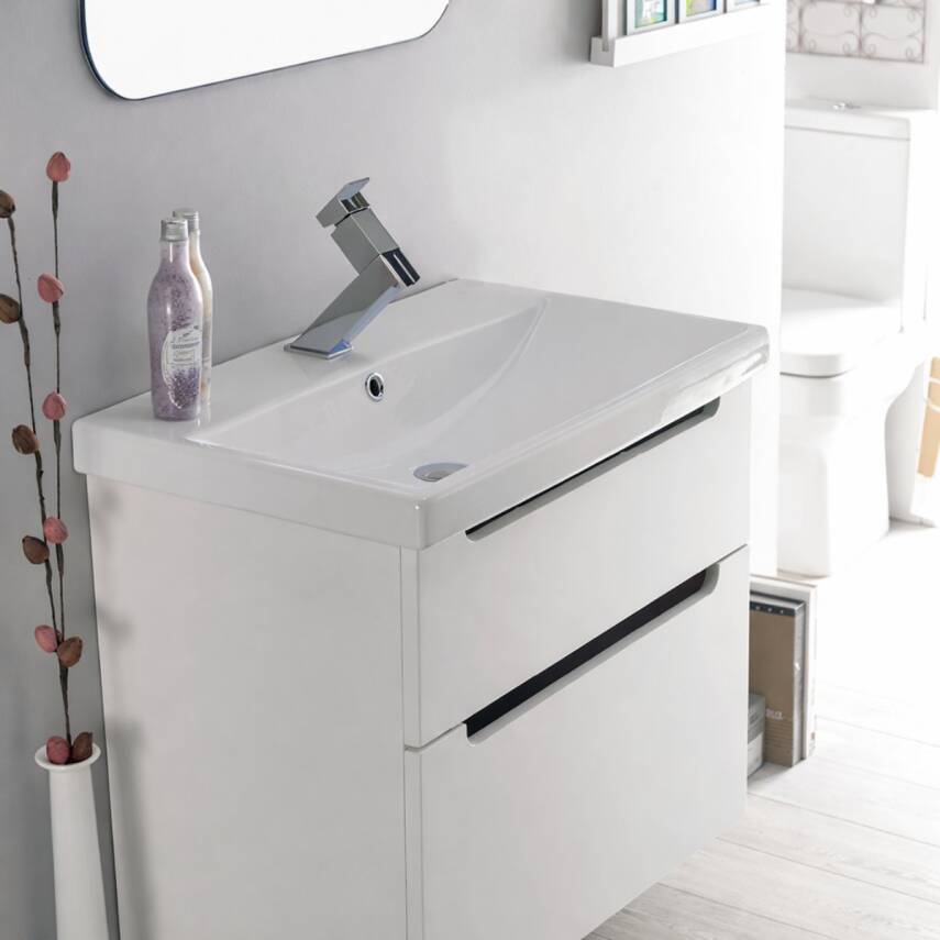 Turkuaz Cerastyle Elite Etajer Uyumlu Beyaz Lavabo 80x45 Cm 032200-u - 2