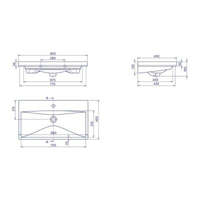 Turkuaz Cerastyle Elite Etajer Uyumlu Beyaz Lavabo 80x45 Cm 032200-u - 4
