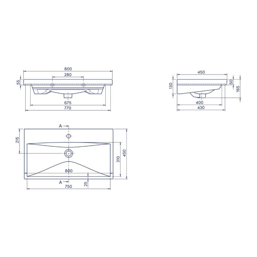 Turkuaz Cerastyle Elite Etajer Uyumlu Beyaz Lavabo 80x45 Cm 032200-u - 4