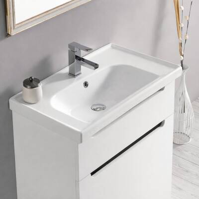 Turkuaz Cerastyle Frame Etajer Uyumlu Beyaz Lavabo 100x45 Cm 031400-u - 2