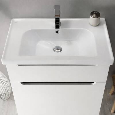 Turkuaz Cerastyle Frame Etajer Uyumlu Beyaz Lavabo 100x45 Cm 031400-u - 3