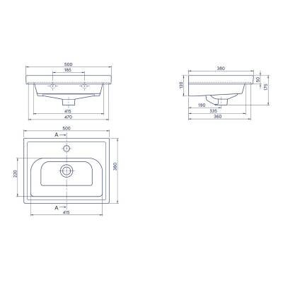 Turkuaz Cerastyle Frame Etajer Uyumlu Beyaz Lavabo 50 Cm 030900-u - 5