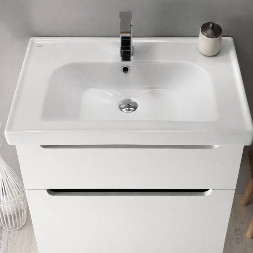 Turkuaz Cerastyle Frame Etajer Uyumlu Beyaz Lavabo 60x45 Cm 031000-u - 3