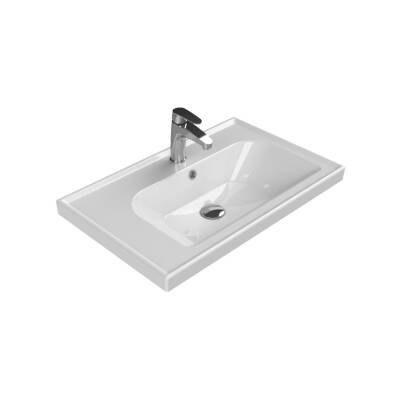 Turkuaz Cerastyle Frame Etajer Uyumlu Beyaz Lavabo 70x45 Cm 031100-u