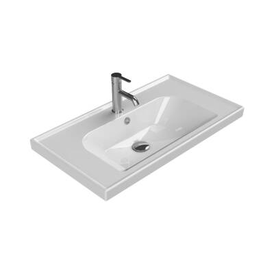 Turkuaz Cerastyle Frame Etajer Uyumlu Beyaz Lavabo 80x45 Cm 031200-u