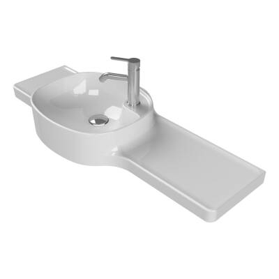 Turkuaz Cerastyle Harmony Etajer Uyumlu Beyaz Lavabo 100x37 Cm 044000-u