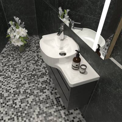 Turkuaz Cerastyle Harmony Etajer Uyumlu Beyaz Lavabo 100x37 Cm 044000-u - 3