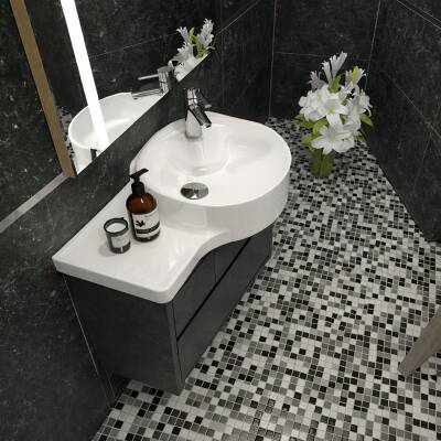 Turkuaz Cerastyle Harmony Etajer Uyumlu Beyaz Lavabo 80x38 Cm 043800-u - 3
