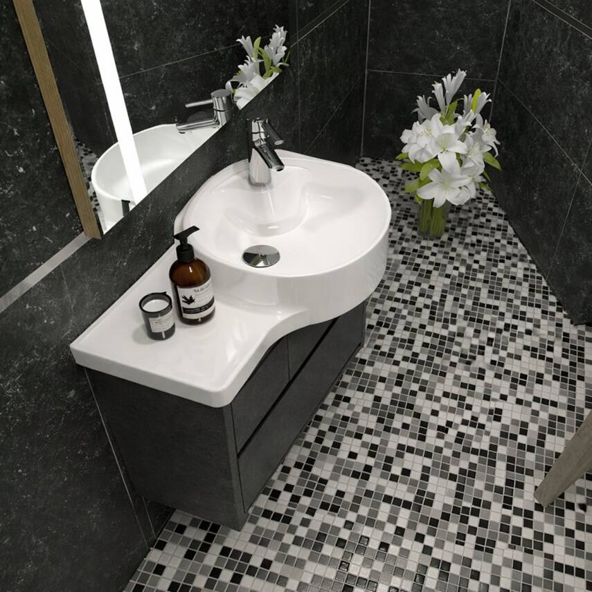 Turkuaz Cerastyle Harmony Etajer Uyumlu Beyaz Lavabo 80x38 Cm 043800-u - 3