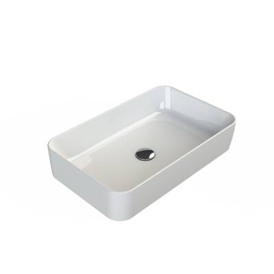 Turkuaz Cerastyle Hera Tezgâh Üstü Batarya Deliksiz Beyaz Lavabo 60x38 Cm 78400