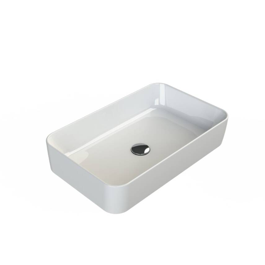 Turkuaz Cerastyle Hera Tezgâh Üstü Batarya Deliksiz Beyaz Lavabo 60x38 Cm 78400 - 1