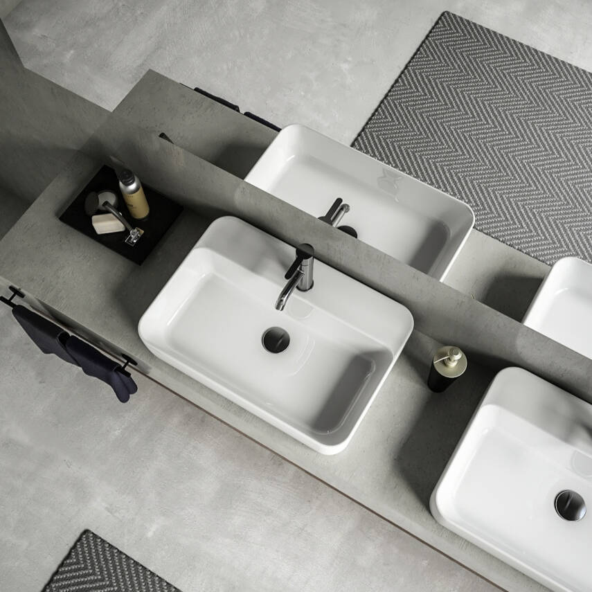 Turkuaz Cerastyle Hera Tezgâh Üstü Çanak Beyaz Lavabo 60x42 Cm 078600-u - 2