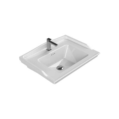 Turkuaz Cerastyle Kapadokya Etajer Uyumlu Beyaz Lavabo 65x48 Cm 036100-u