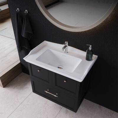 Turkuaz Cerastyle Kapadokya Etajer Uyumlu Beyaz Lavabo 65x48 Cm 036100-u - 2