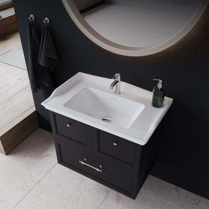 Turkuaz Cerastyle Kapadokya Etajer Uyumlu Beyaz Lavabo 65x48 Cm 036100-u - 2