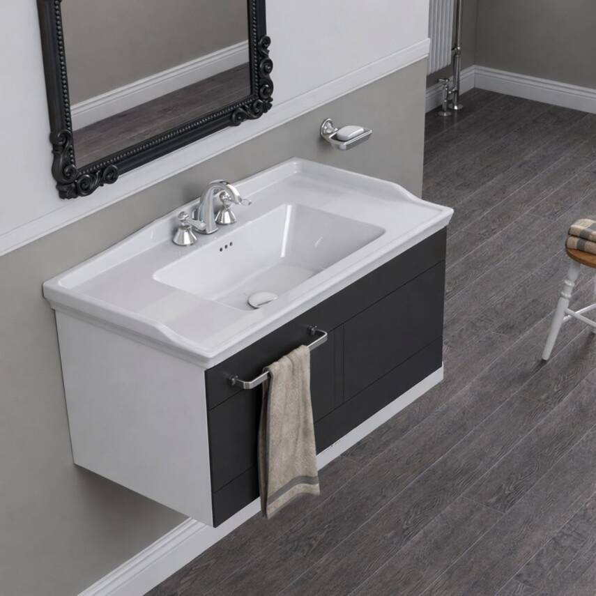 Turkuaz Cerastyle Kapadokya Etajer Uyumlu Beyaz Lavabo 65x48 Cm 036100-u - 4