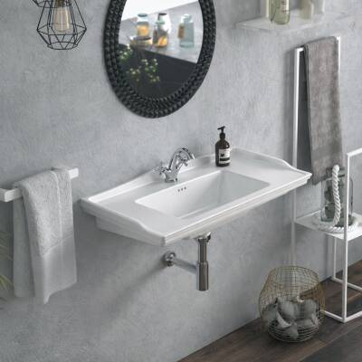 Turkuaz Cerastyle Kapadokya Etajer Uyumlu Beyaz Lavabo 65x48 Cm 036100-u - 7