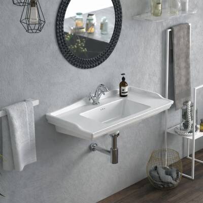 Turkuaz Cerastyle Kapadokya Etajer Uyumlu Beyaz Lavabo 80x48 Cm 036300-u - 2