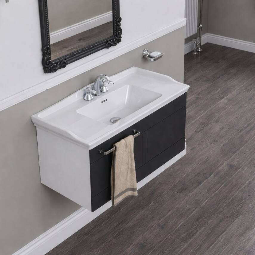 Turkuaz Cerastyle Kapadokya Etajer Uyumlu Beyaz Lavabo 80x48 Cm 036300-u - 6